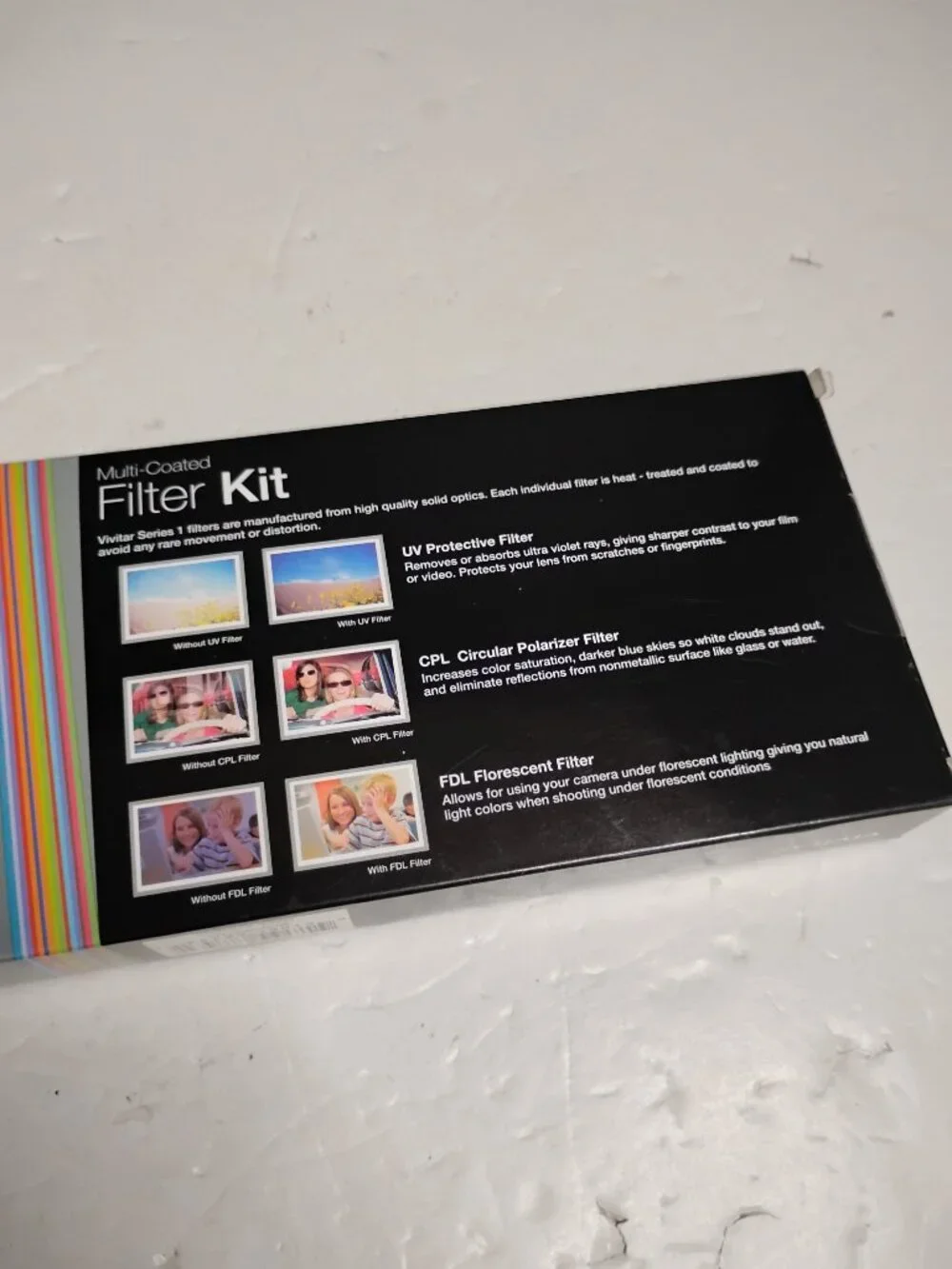 Vivitar 52mm UV, Circular Polarizer, and FLD 3-piece Filter Kit
